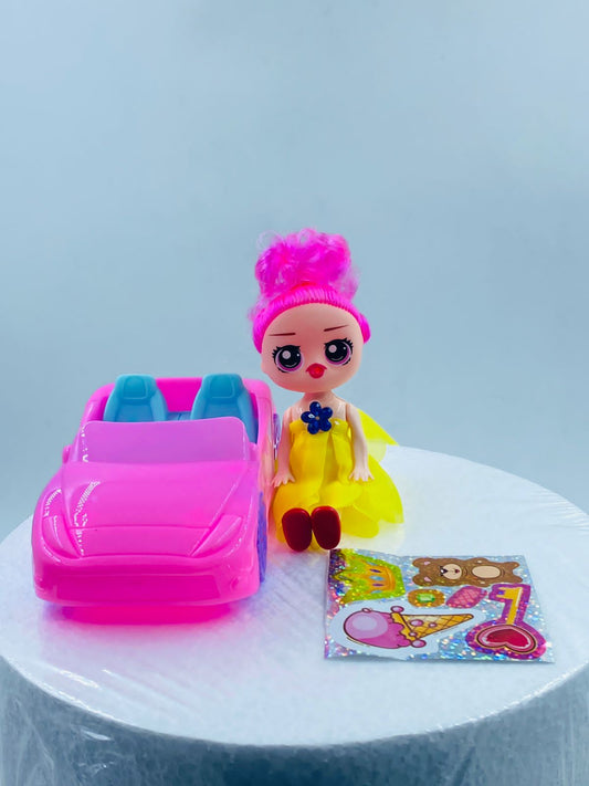 Car toy topper with doll (Random doll)