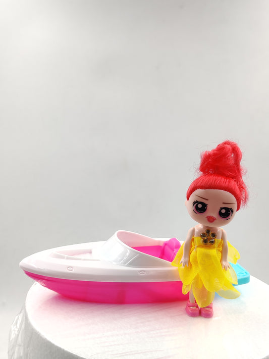 Boat toy topper with doll (Random doll)