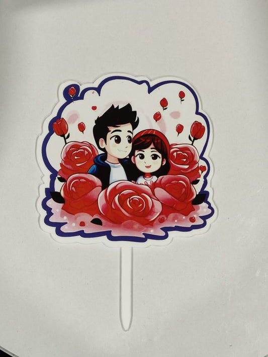 Couple Printed Cake Topper