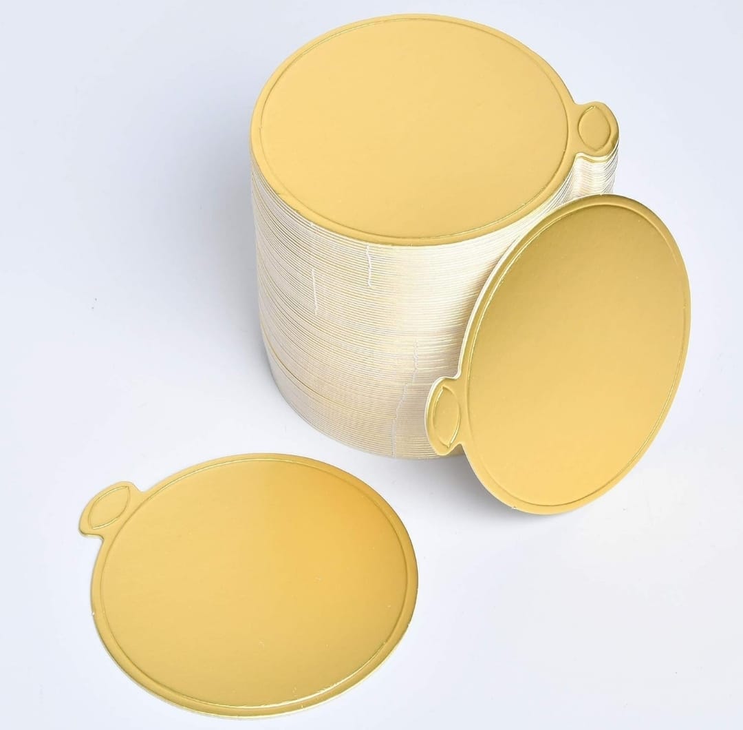 Golden Round Pastry Base Board 3.5 inch