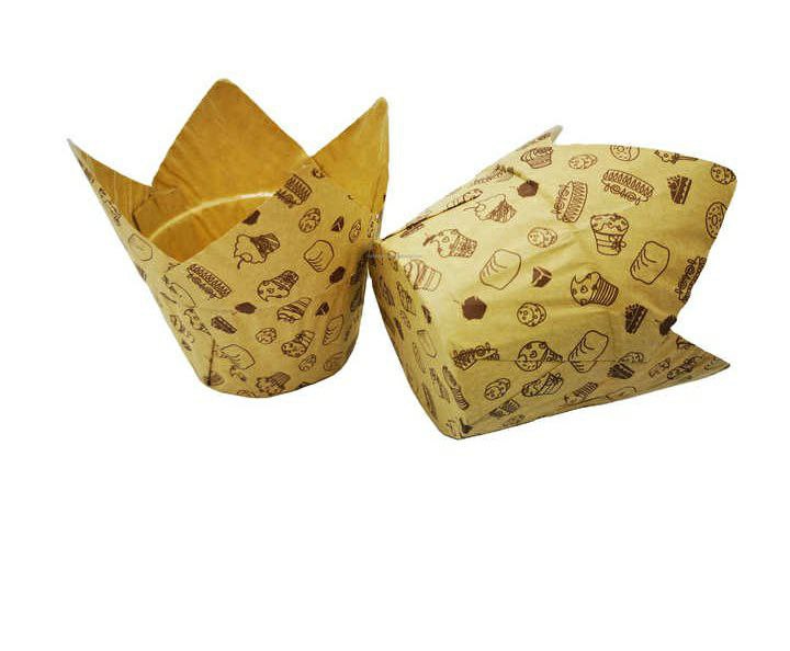 Bake and Serve Tulip Liner pack of 100  ( Brown Colour)