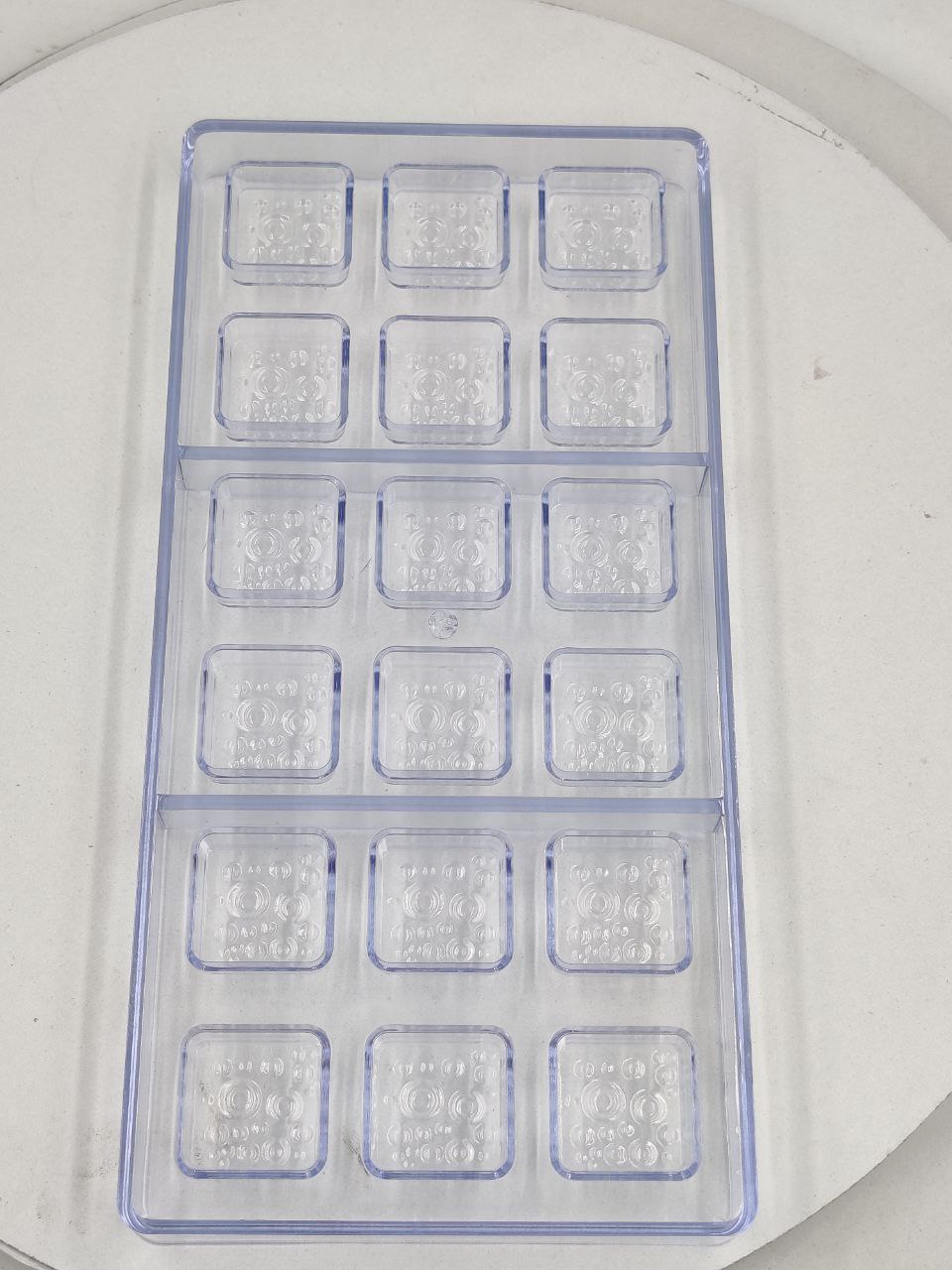 Square Water Drops Shape Poly Carbonate Chocolate Mould 18 Cavity