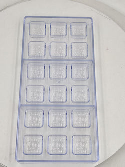 Square Water Drops Shape Poly Carbonate Chocolate Mould 18 Cavity
