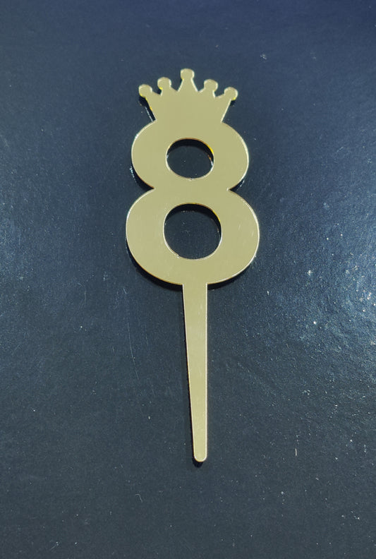 8 Number Acrylic Topper 3 inch