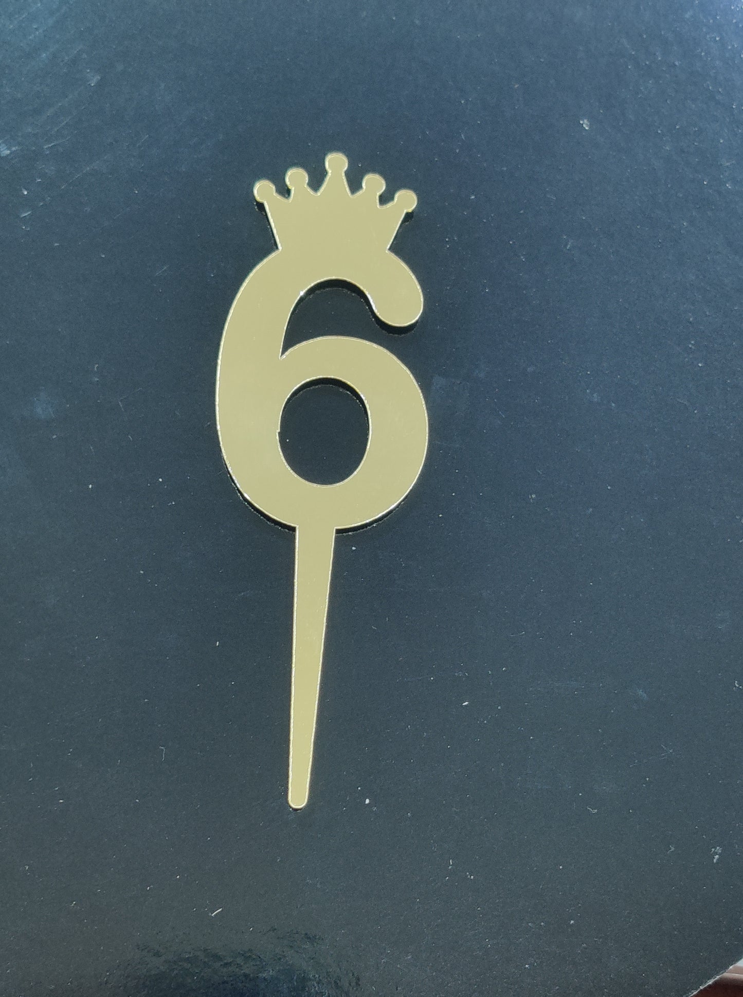 6 number Acrylic  Topper 3 inch