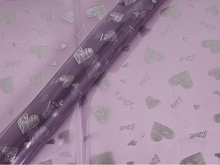 Flower Wrapping Lavender Transparent Paper Pack of 5 Size - 22x21.5 inch