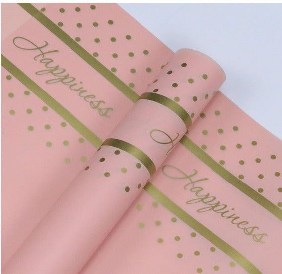 Flower Wrapping Paper Pitch Golden pack of 5 Size -22x21.5 inch