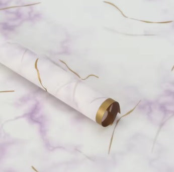 Flower Wrapping Paper White Purple Pack Of 5 Size-22x21.5 inch