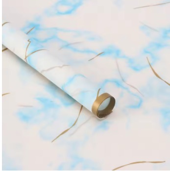 Flower Wrapping Paper White Blue pack of 5 Size-22x21.5 inch