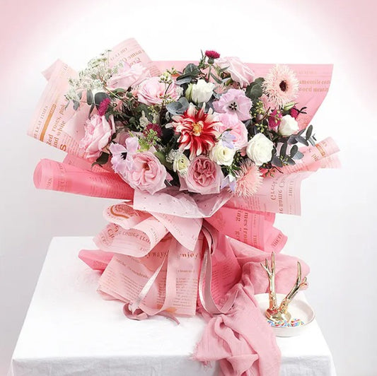 Flower Wrapping Newspaper Design Pack Of 5 Size 22x21.5 inch