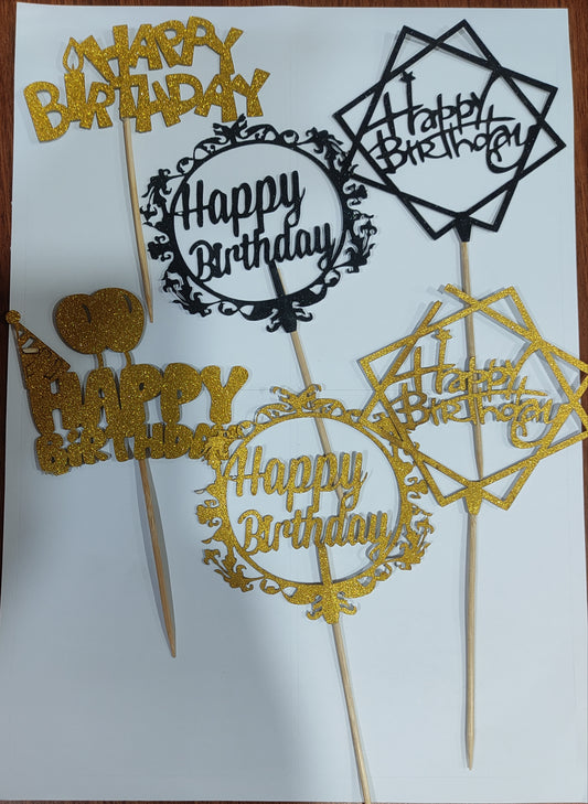Happy Birthday Acrylic Topper (random colour and design)