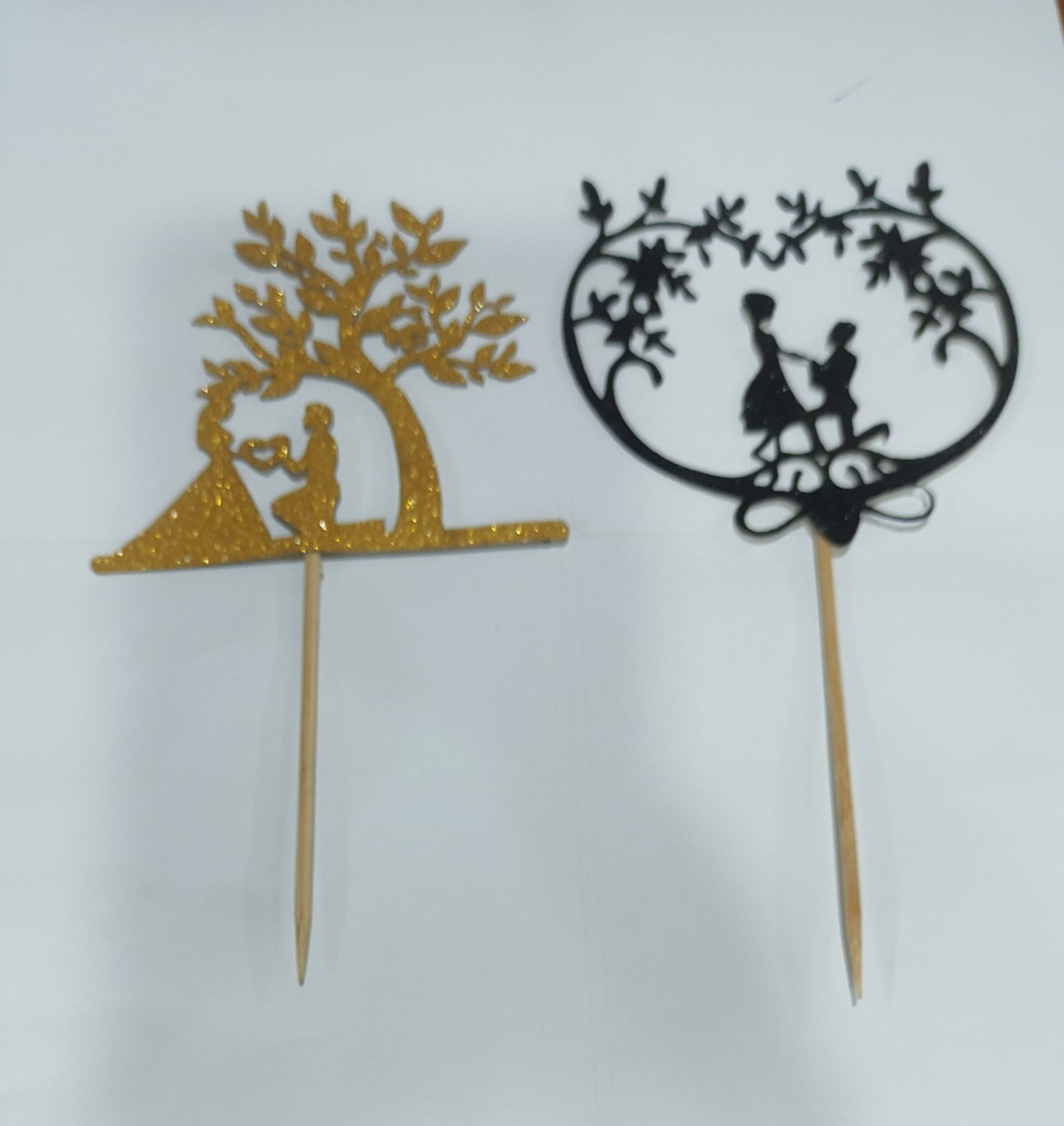 Couple Acrylic Topper (random colour and design)