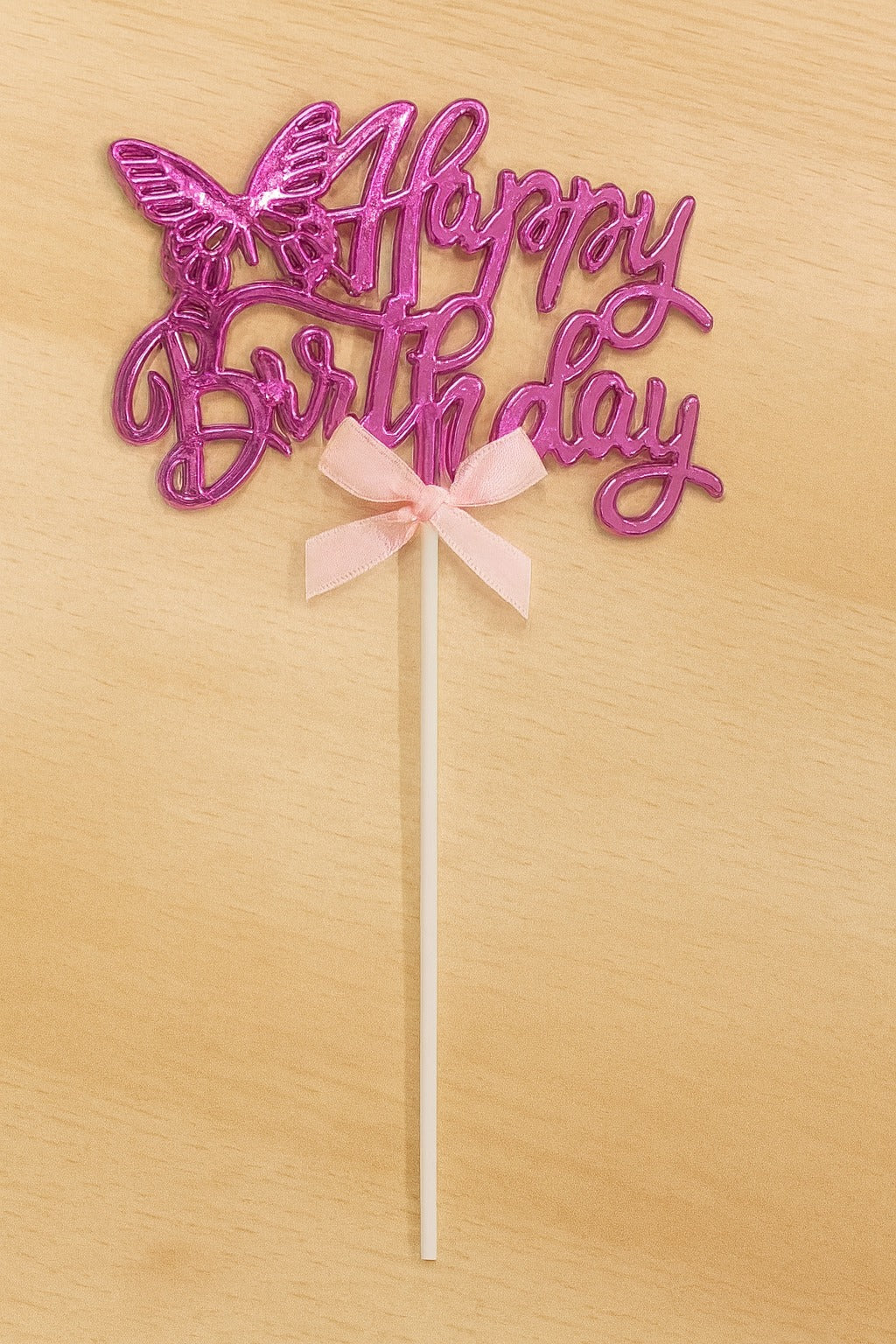 Premium Happy Birthday Pink Colour Cake Topper