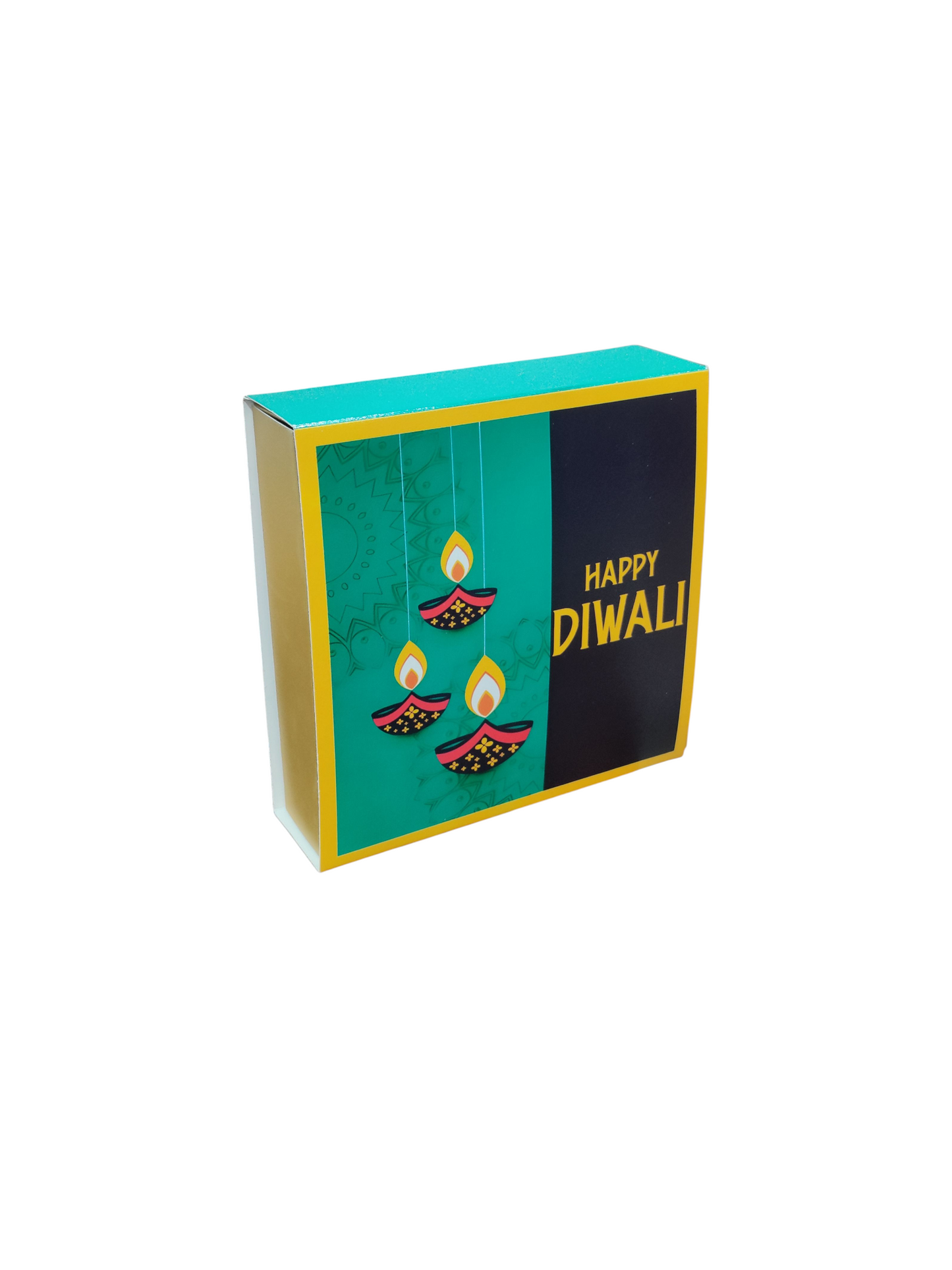 4 Cavity Slider Diwali Box For Chocolate and Brownie Size 4x4x1.5 Inch