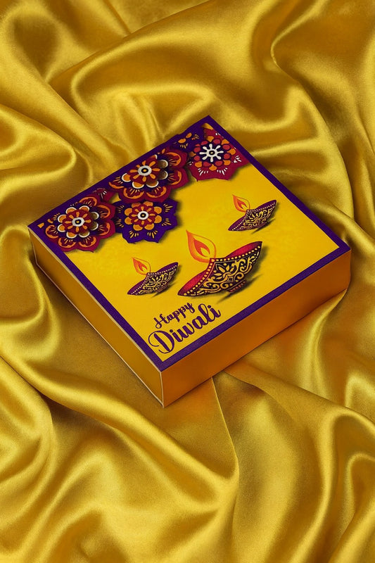 4 Cavity Slider Diwali Box For Chocolate and Brownie Size 4x4x1.5 Inch