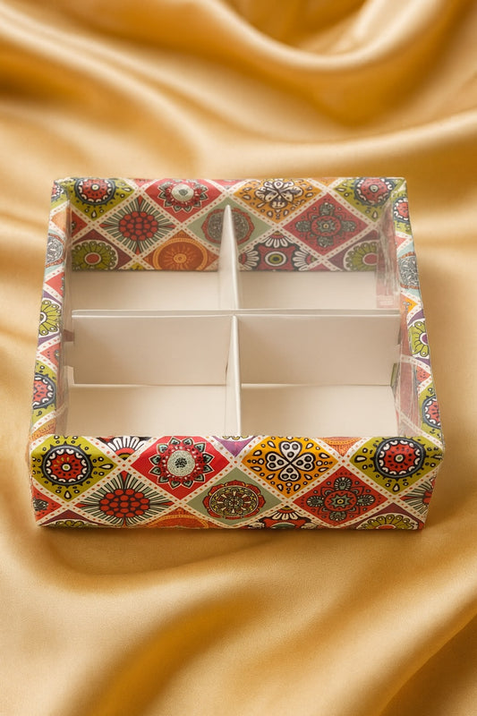 4 Section Diwali Box Pack of 5  Size -6x6x2 inch