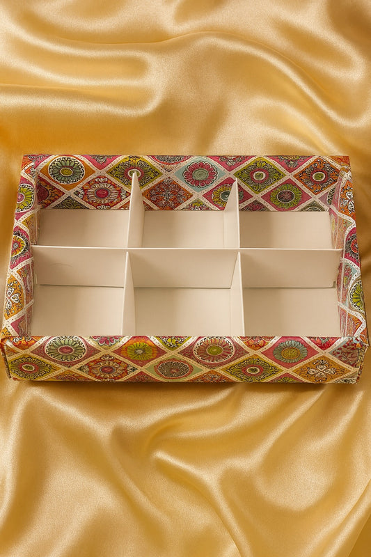 6 Section Diwali Box Pack of 5 Size - 9x6x2 inch