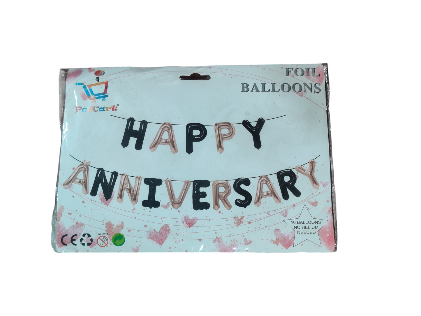 Happy Anniversary foil balloon set of 16 decoration set