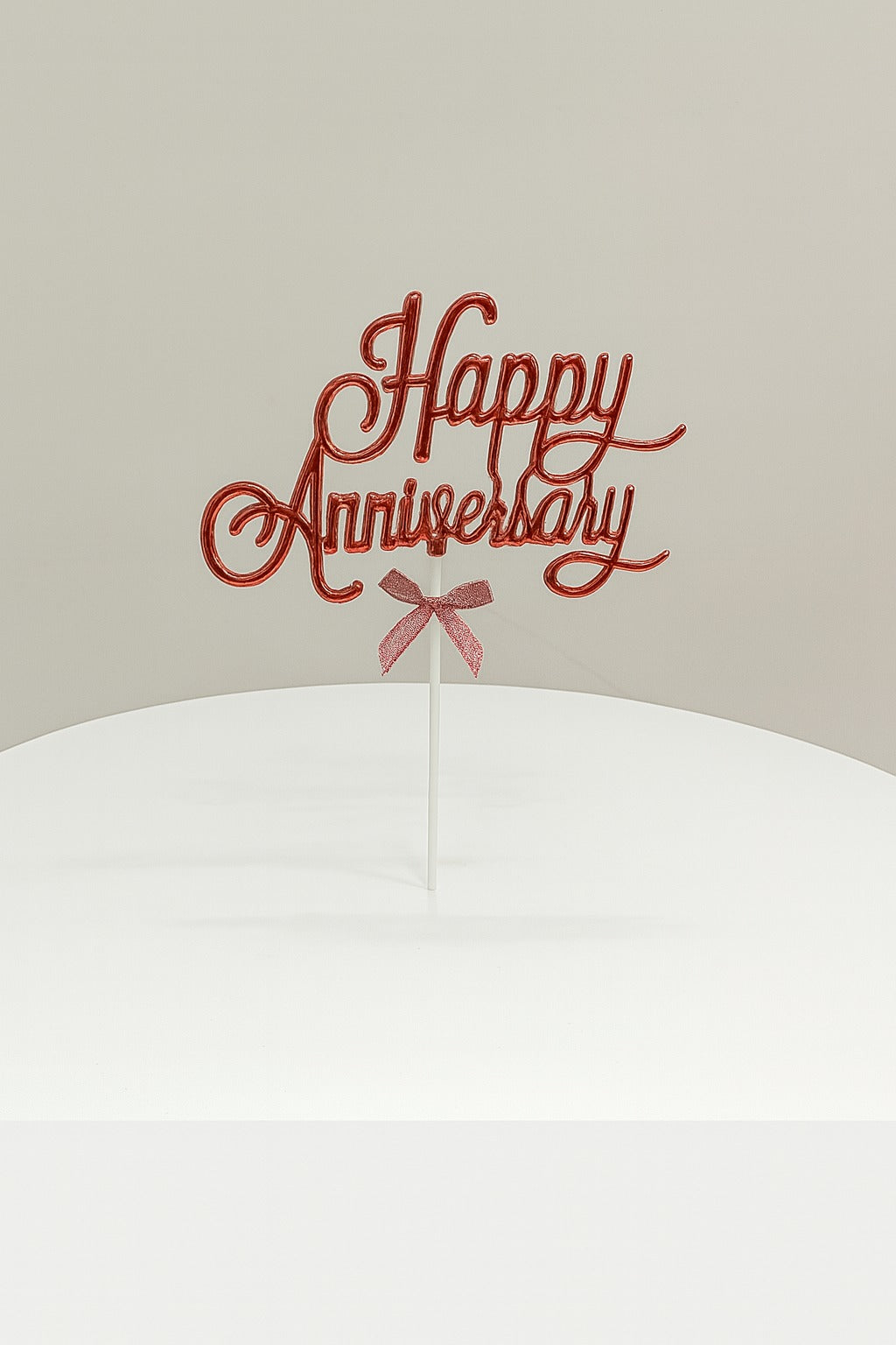 Premium Happy Anniversary Red Cake Topper