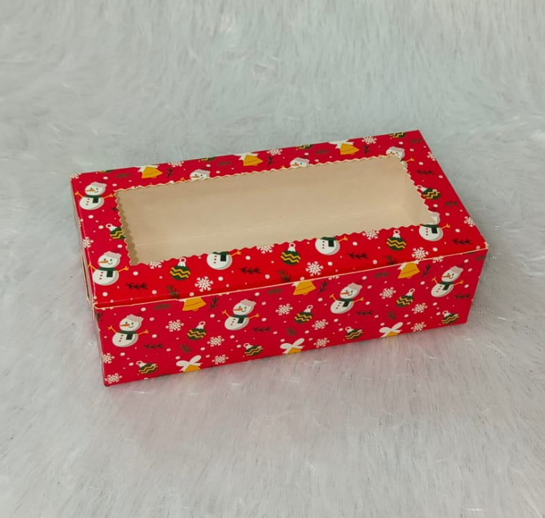 Xmas Red 2 PCS Brownie Box Size 6x3x1.75 Inch (Pack Of 10)