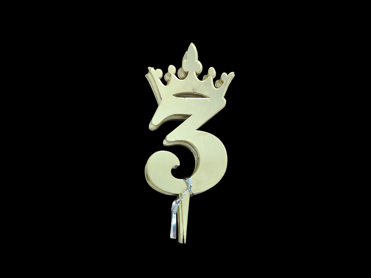 3 number Acrylic topper pack of 10 size 3 inch