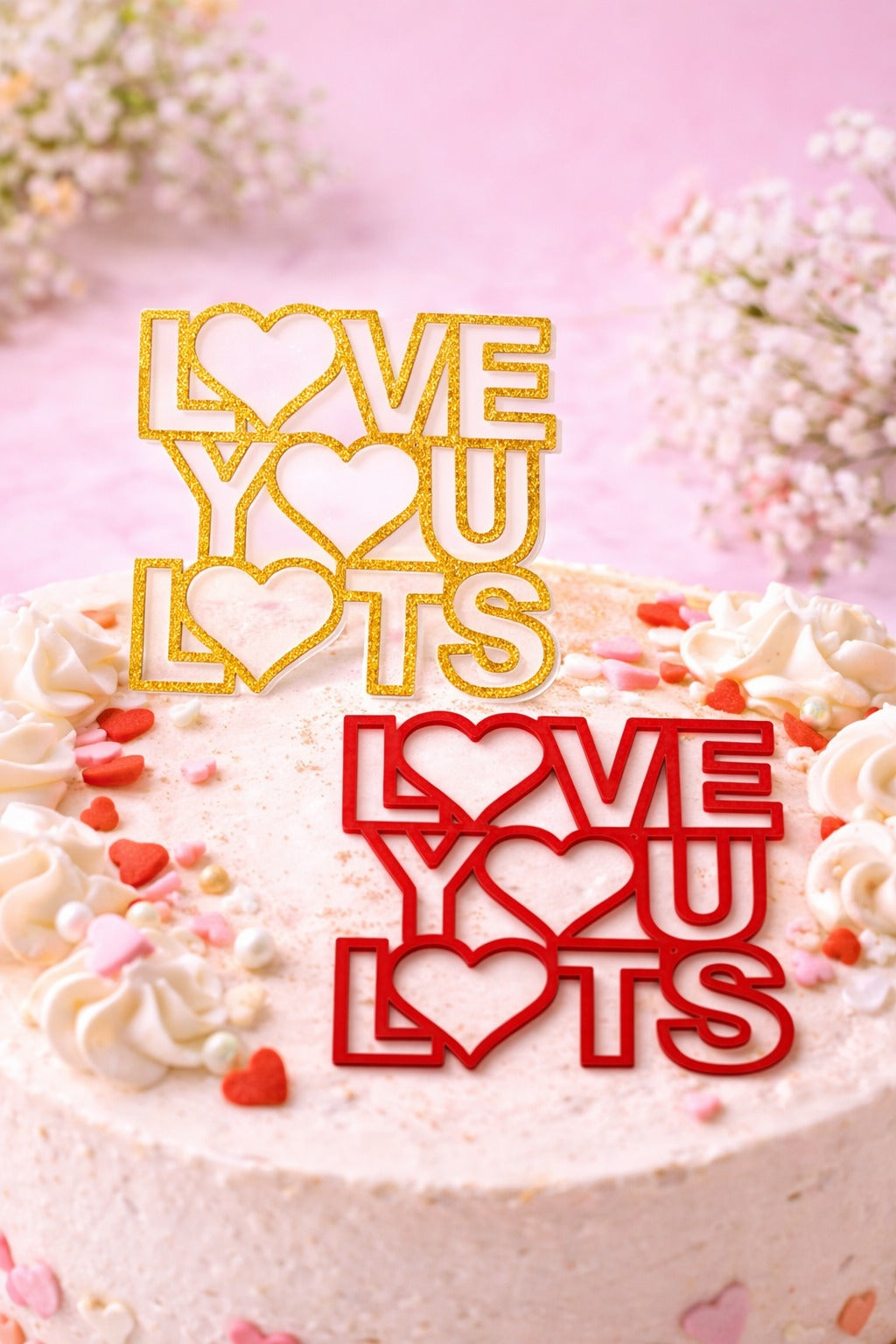 Love You Lots Heart Cutout Acrylic  Topper