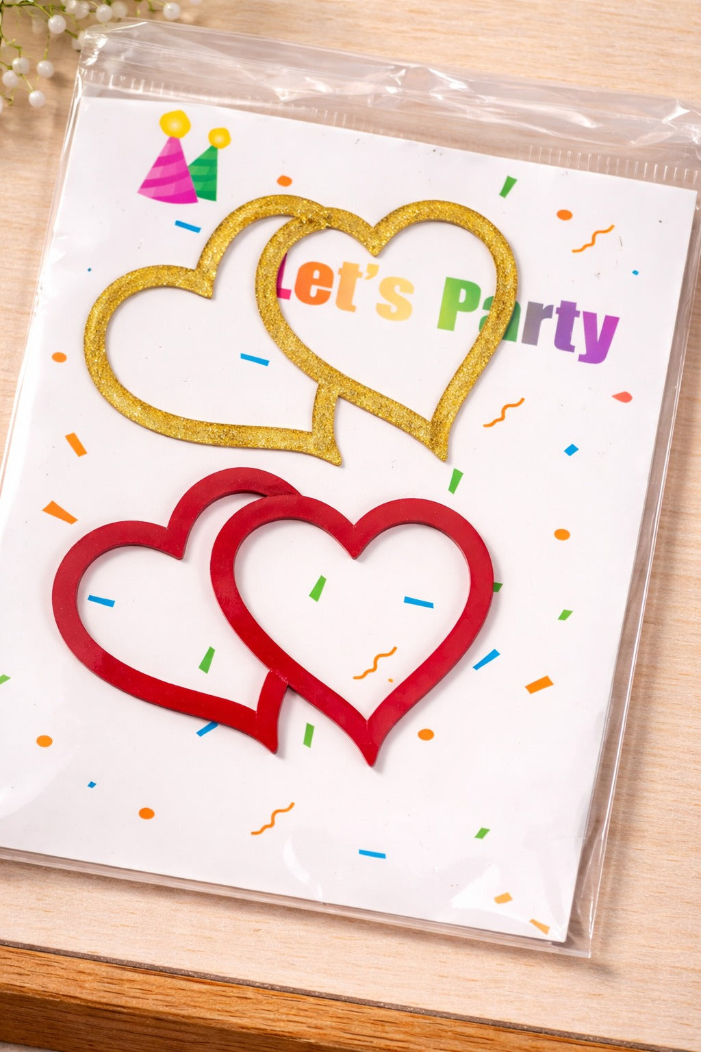 Heart Shape Cutout Acrylic Cake Topper