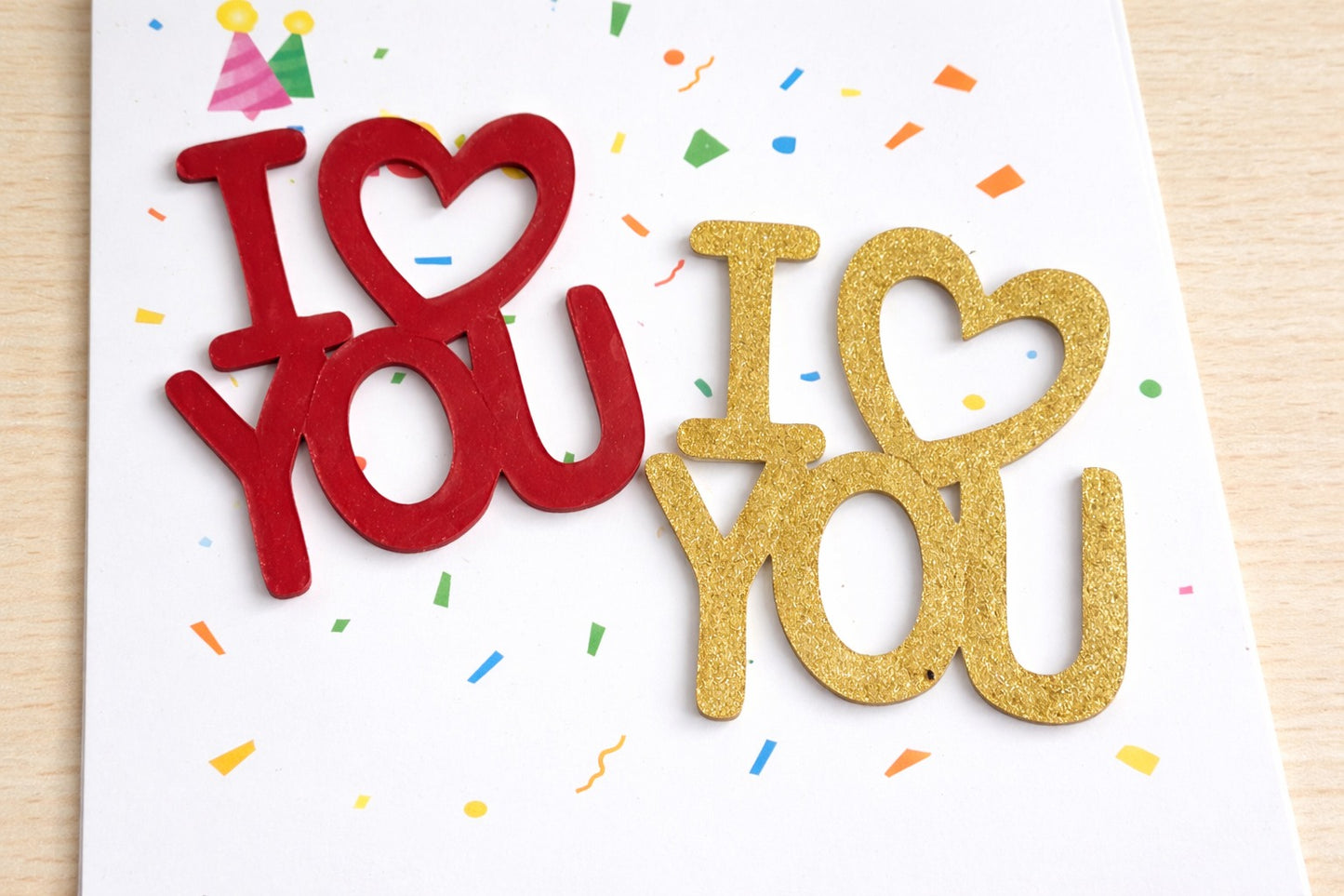 I Love You Heart Cutout Acrylic Topper