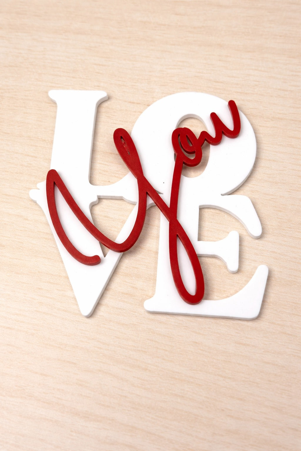 Love You Double Tone 3 inch Acrylic topper
