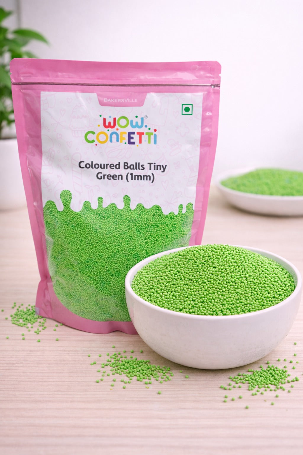 Wow confetti Coloured Balls Tiny Green 1 mm