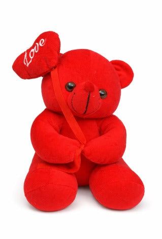 Red Teddy Bear With Love Heart Size 11x6 inch