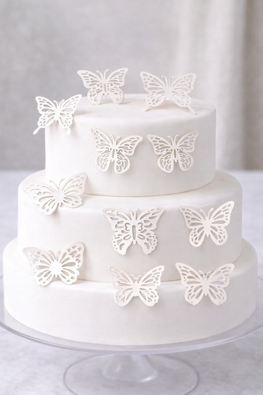 Laser Cut White Butterfly Pack Of 10
