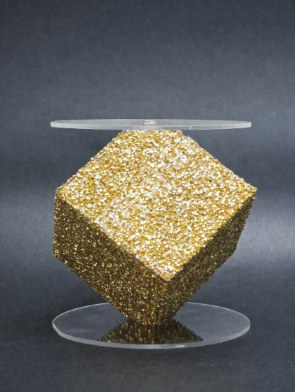 Golden Square Cake Spacer With Diamond Texture 6x6 inch