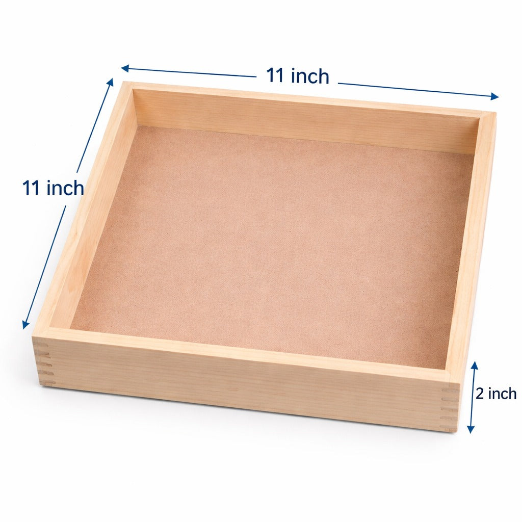 Square wooden Hamper Tray Size - 11x11x2 inch