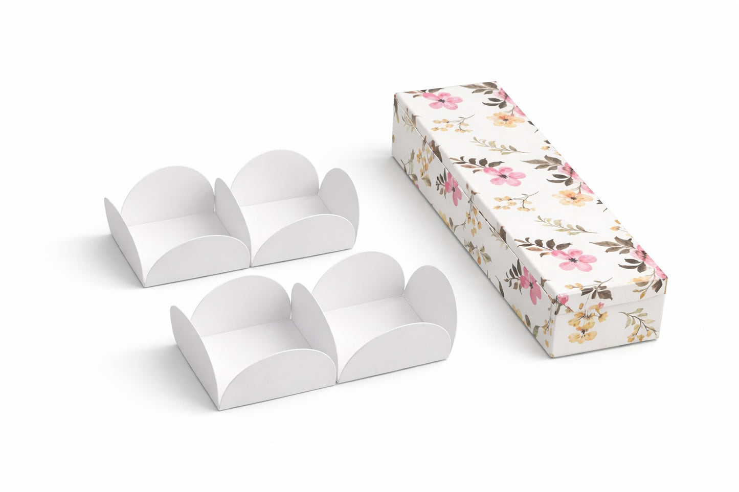 4 Cavity Chocolate Box Pack Of 10 Size - 1.6x6.5x1.25 inch