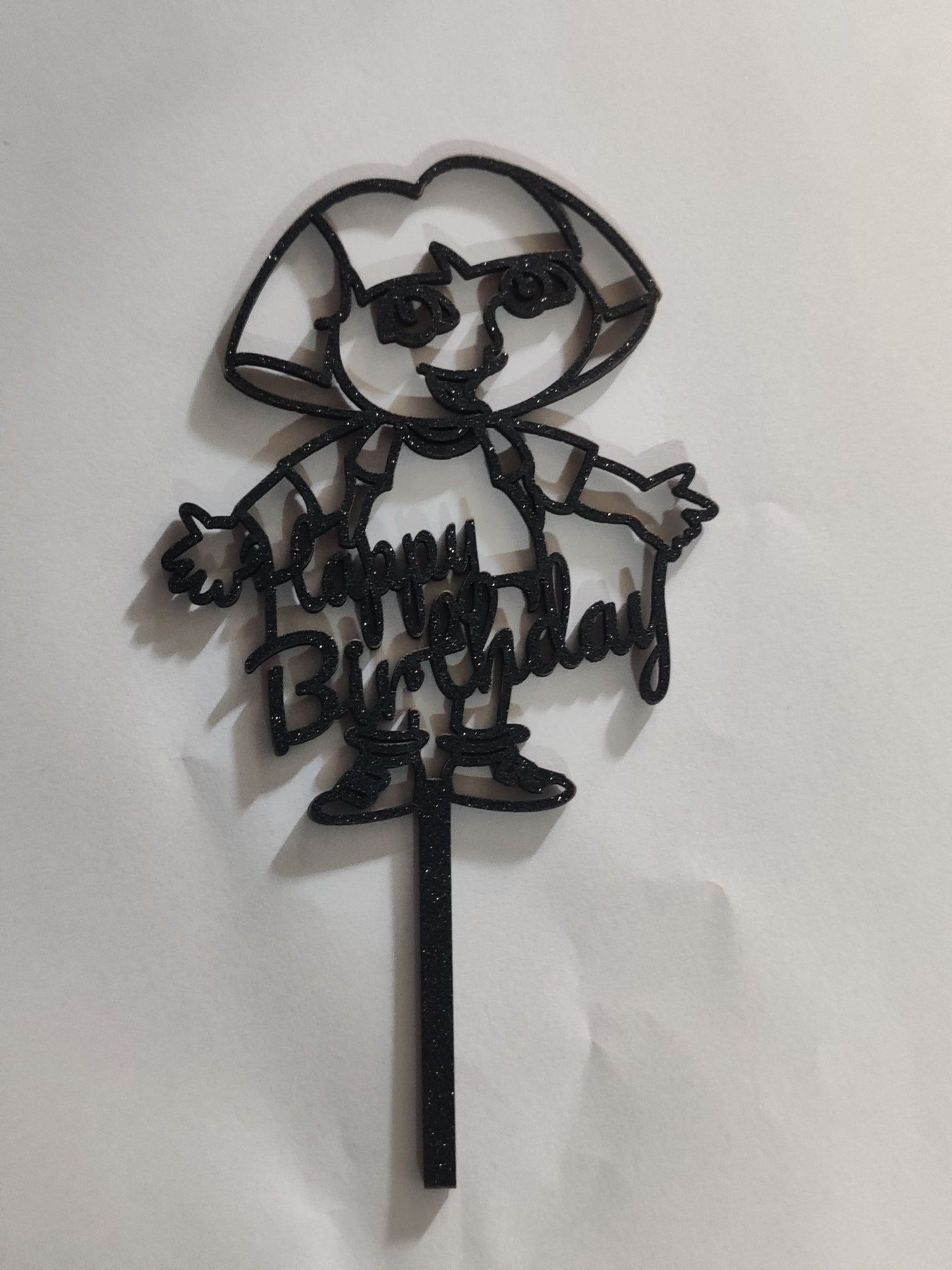 Acrylic Girl Happy Birthday Topper