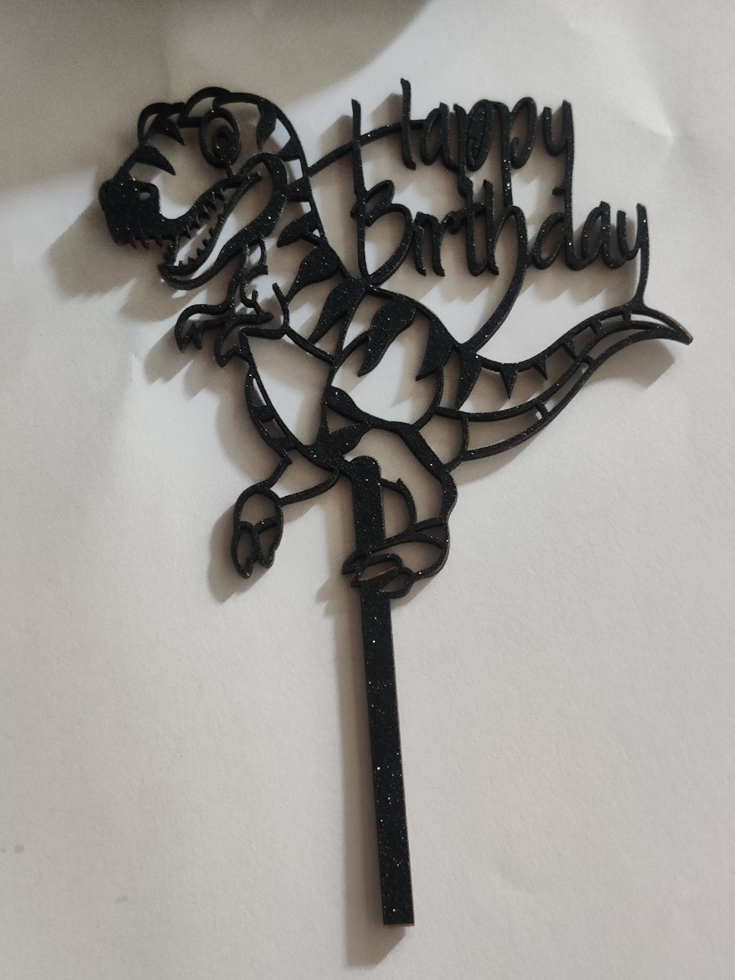 Acrylic Dinasaur happy birthday topper