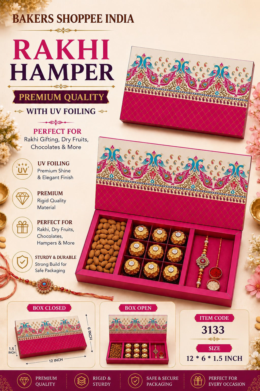 Premium Hamper Gift Box with UV Foiling