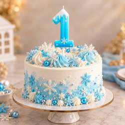 1 Number Blue Frozen Theme Candle for Cake Decoration