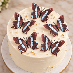 Brown Blue Butterfly  Set of 5
