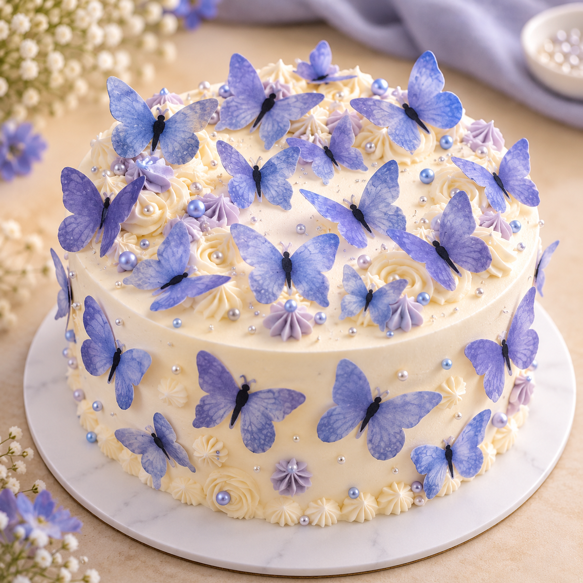 Lavender Butterfly Edible Wafer
