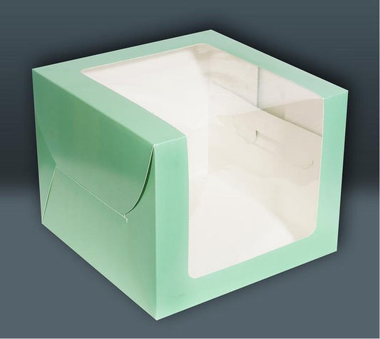 L shap window Cake Box          Size 8*8*8 Mint colour