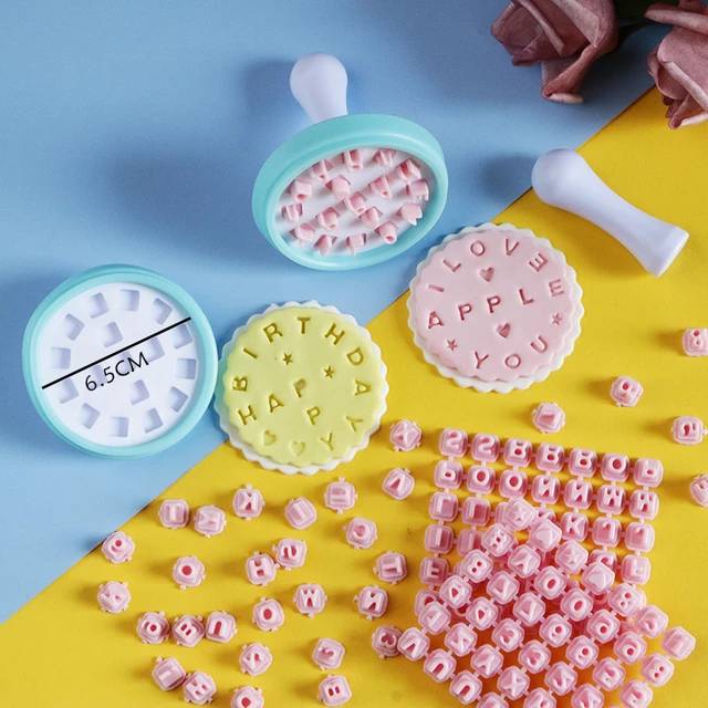 Plastic Mini Fondant Cutters Mould Art Number Letter Stamps For Cake Decorating Tools ( customised cookie stamper)