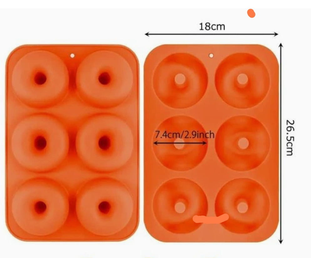 6 Cavity Silicon Donut Mould Random Color