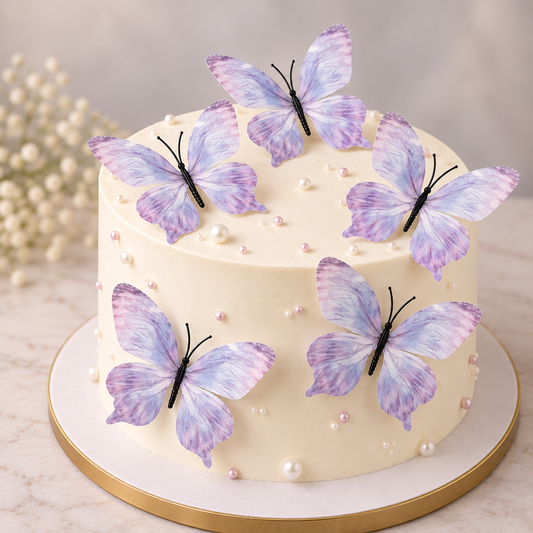 Pastel Blue Butterfly Set Of 5