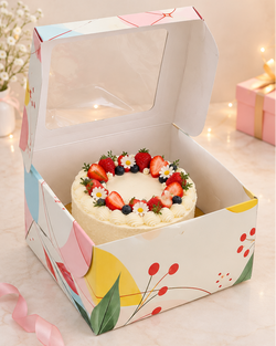 1 pound printed window cake box  (size-8x8x4 inches)