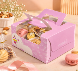 Purple Gift Box with Transparent Window & Handle – Pack of 10