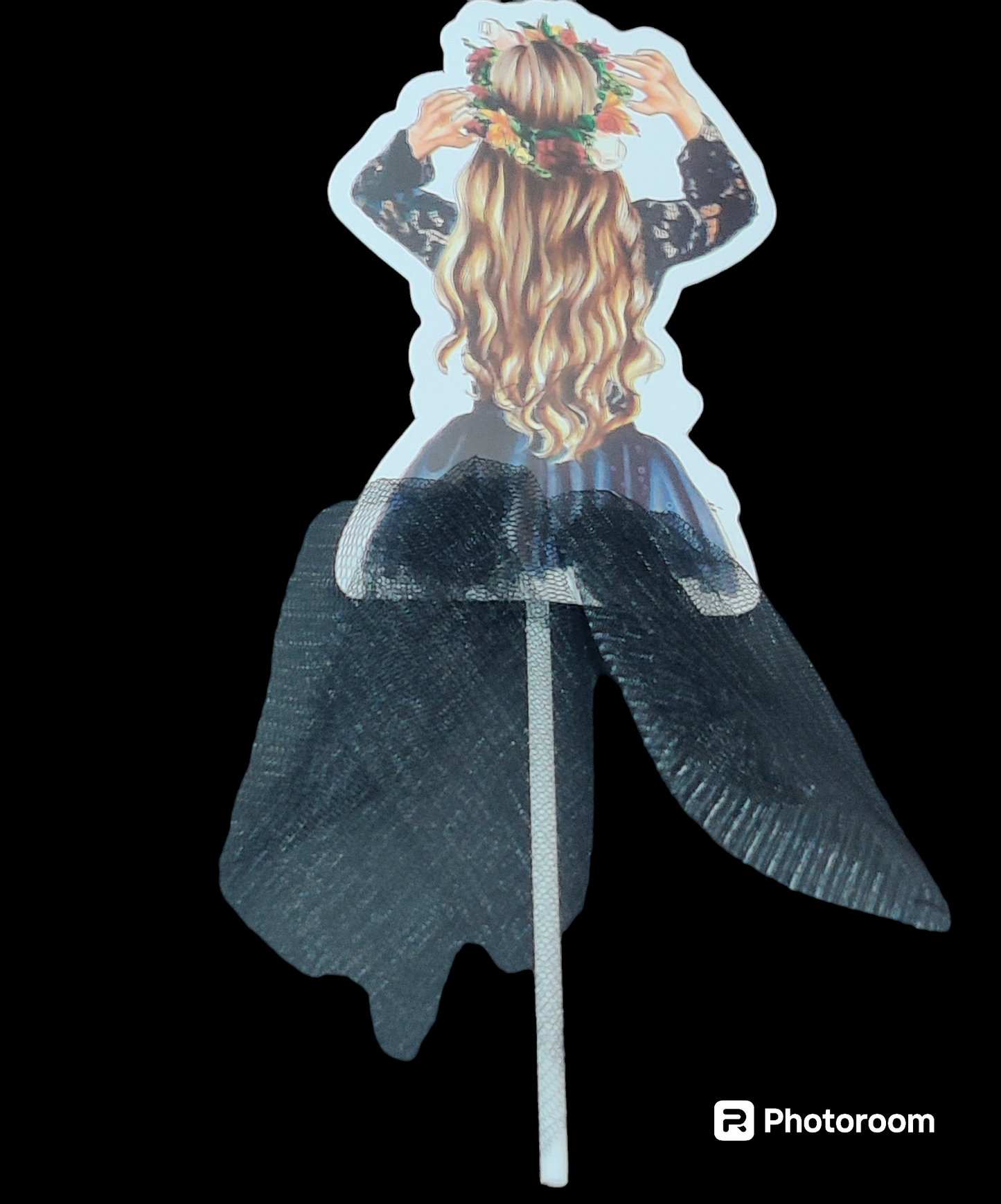 Princess back face theme topper Balck