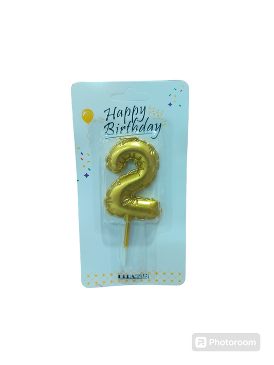 2 Number golden candle