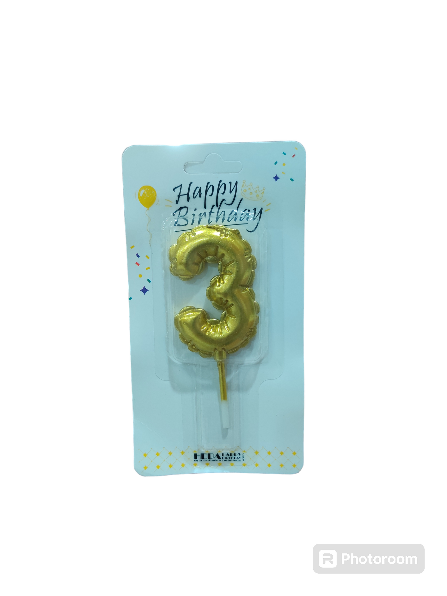 3 Number golden candle